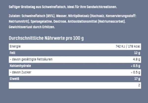 TULIP 450 g Sandwichbelag aus Schweinefleisch | FrÃ¼hstÃ¼cksfleisch in Dosen | Zartes Fleisch in der Konserve | Saftiger Brotbelag | Ideal fÃ¼r Ihre Sandwich-Kreationen – Bild 3
